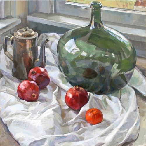Still Life with Large Bottle