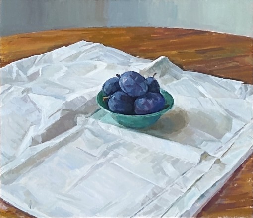 Plums on White